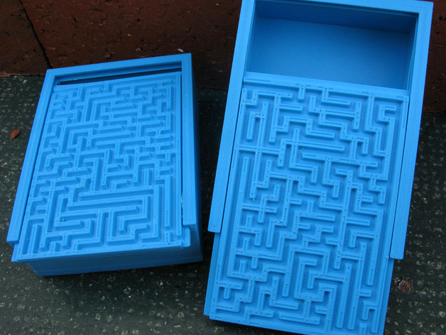 Box with Decorative Mazes