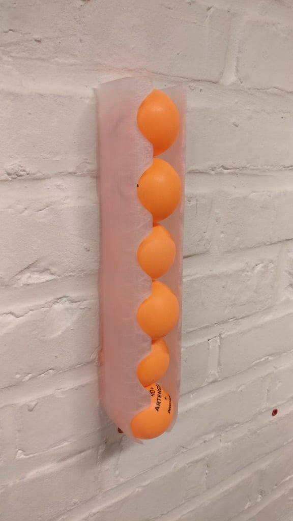 Wall-mounted ping pong ball holder