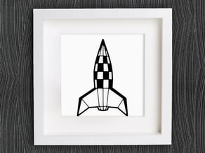 Customizable Origami Retro Rocket