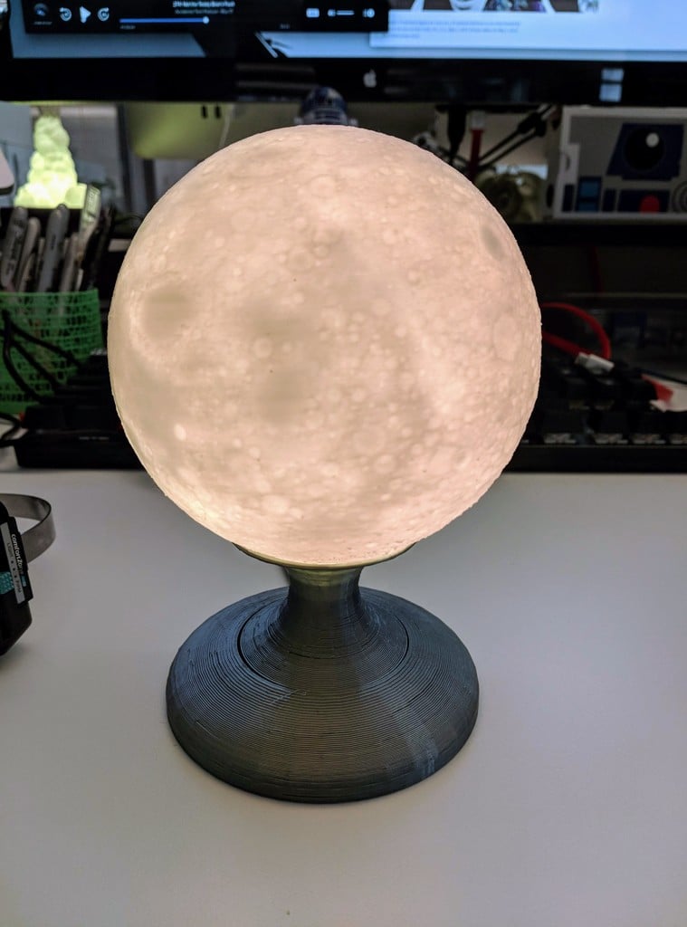 Moon Lamp with Circular Base