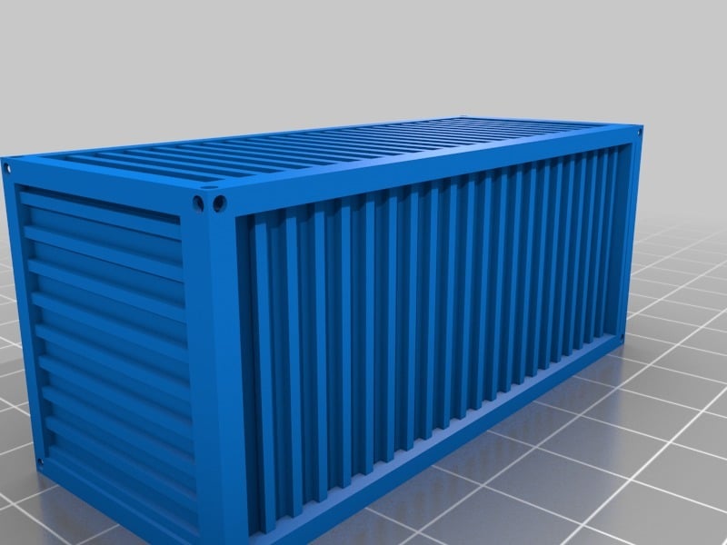 20 feet container w/ base plate for HO model train - remix