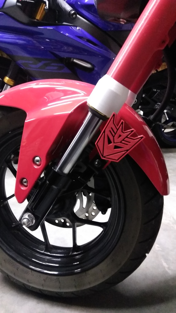 Honda Grom Autobot and Decepticon front fork emblems
