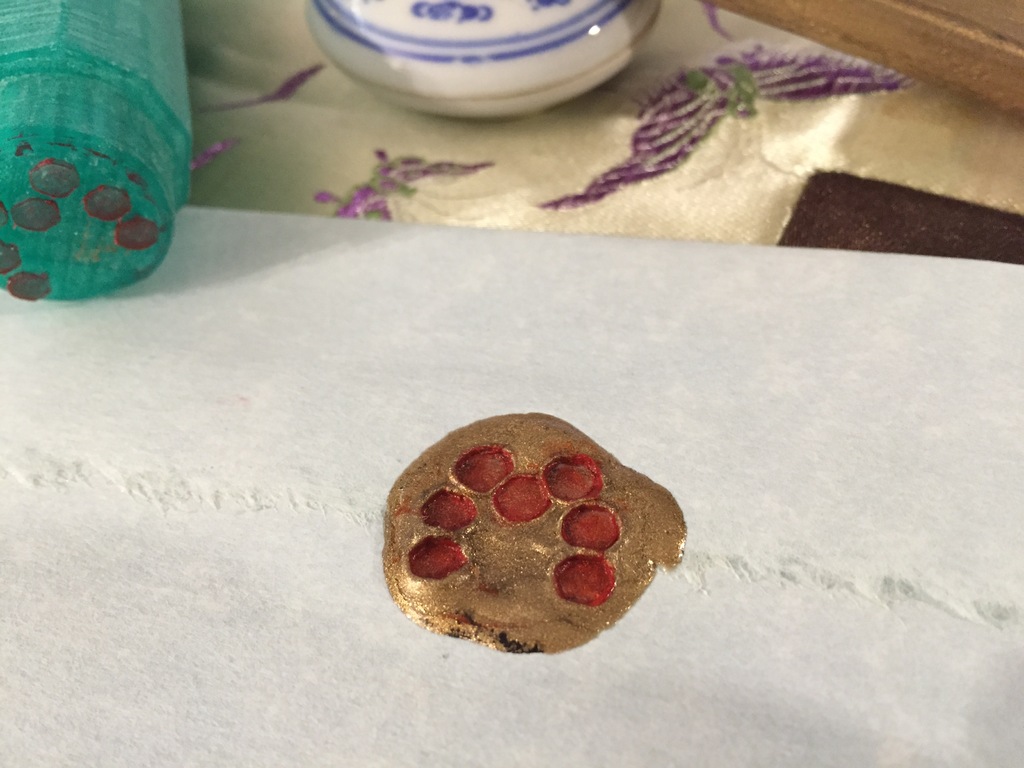 Wax sealing stamp with the letter M