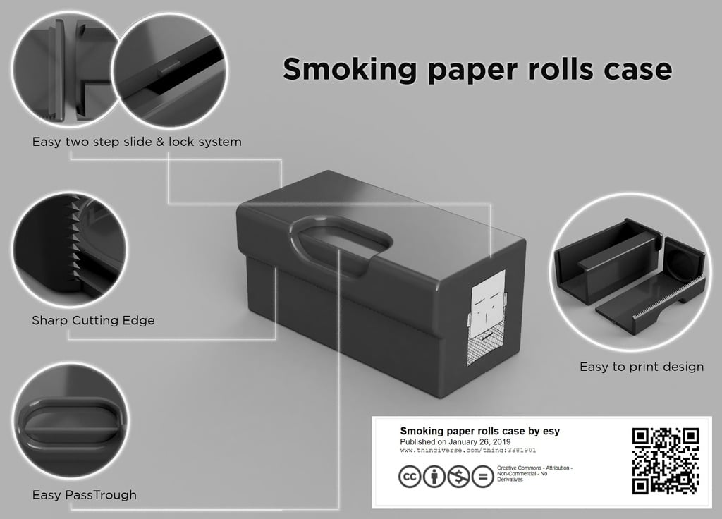 Smoking paper rolls case