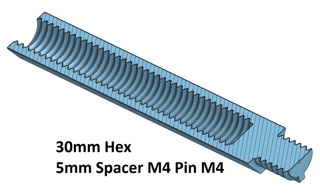 Hex 5 Spacer, Standoff 10, 20, 30, 40, 50, 60, 70, 80, 90, 100 mm; M4 Pin M4