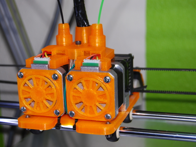 Integrated filament duster and wiring - Dual Extruder