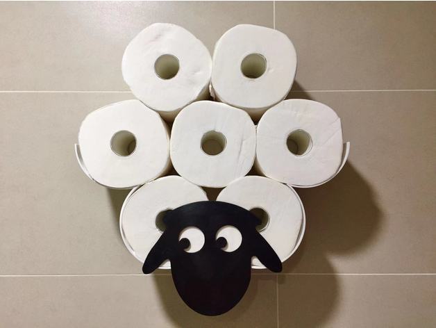 Shawn the black sheep toilet paper holder