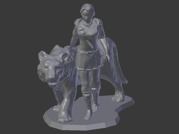 Image of Female Knight with Tiger