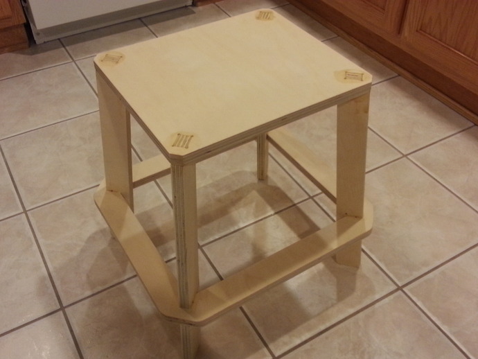 Plywood Stool with Footrest