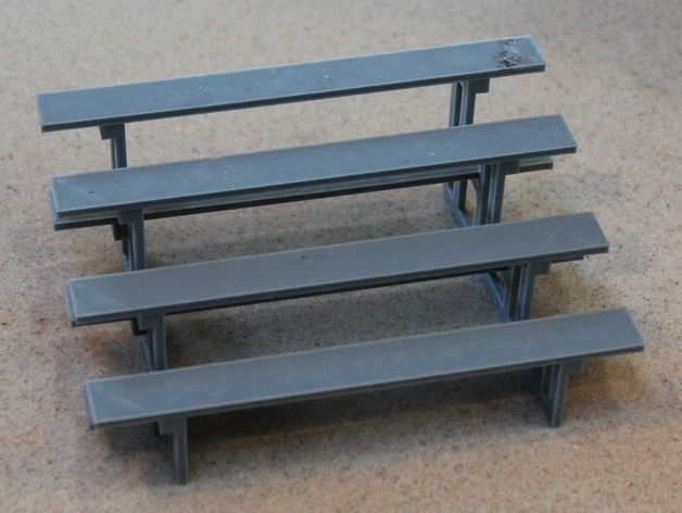 Simple Toy Bleachers - Scale it for your dollhouse?, about 1/24th scale as is.