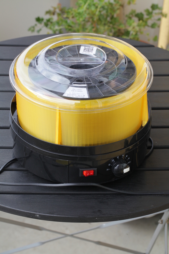 Filament drying-extension for cylindrical food dehydrator