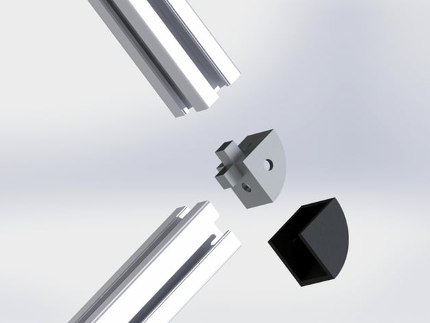 Aluminium profile 2020 6mm plug for 2 profiles and cover