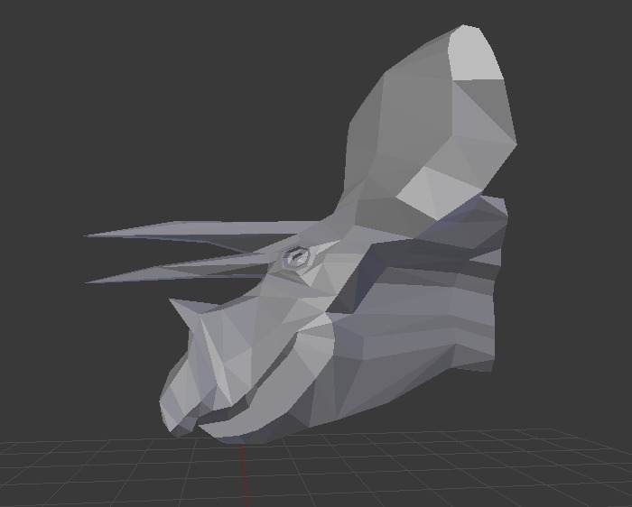 Low Poly Triceratops Head