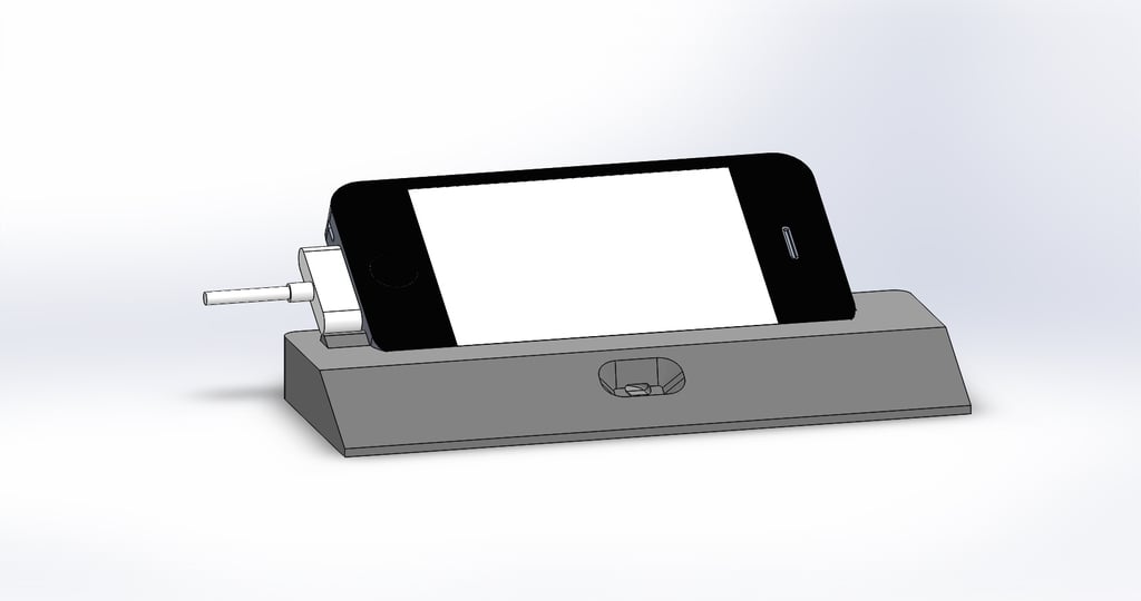 iPhone 4 stand with sound-tube and loading possibility