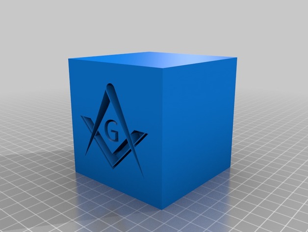 Masonic Compass and Square on a perfect cube