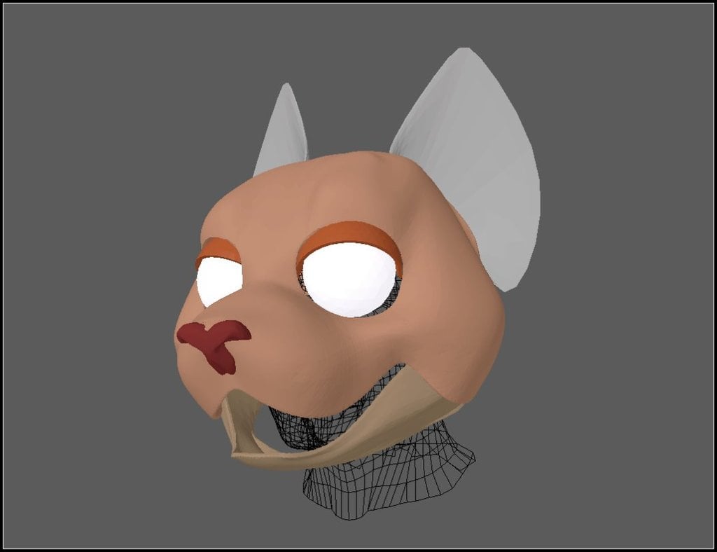Fursuit- or puppet-head base - version46 - toon cat