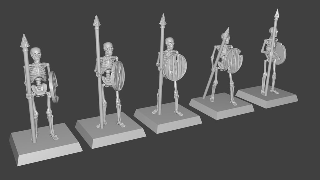 Skeleton Spearmen Miniatures verion #2