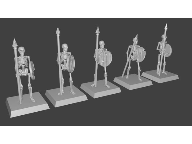 Image of Skeleton Spearmen Miniatures verion #2