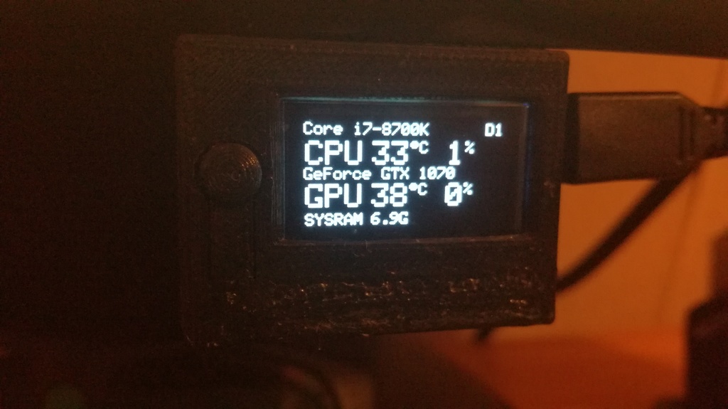 Tiny OLED PC Performance Monitor Gnat-Stats