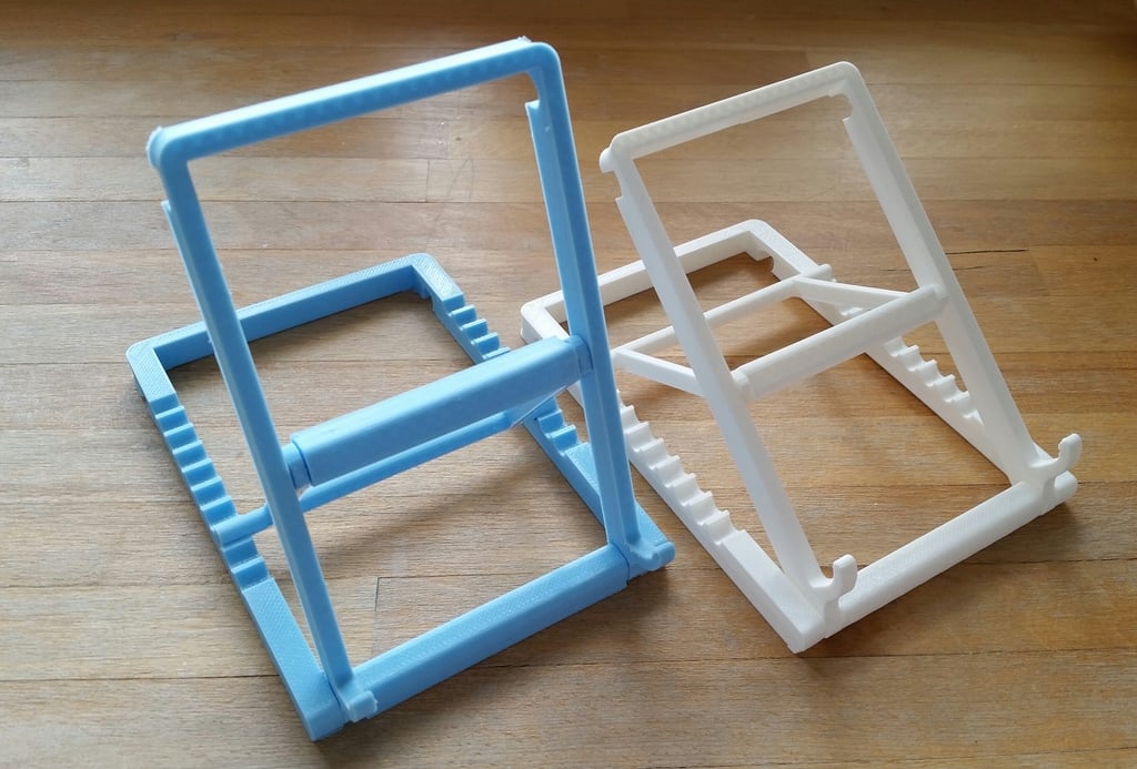 Adjustable-angle tablet-stand with print in place hinges