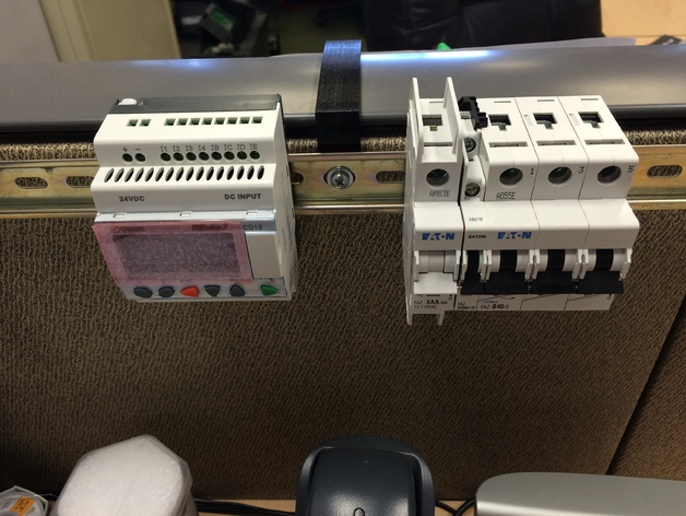 DIN rail mounts for 3 inch cubicle walls