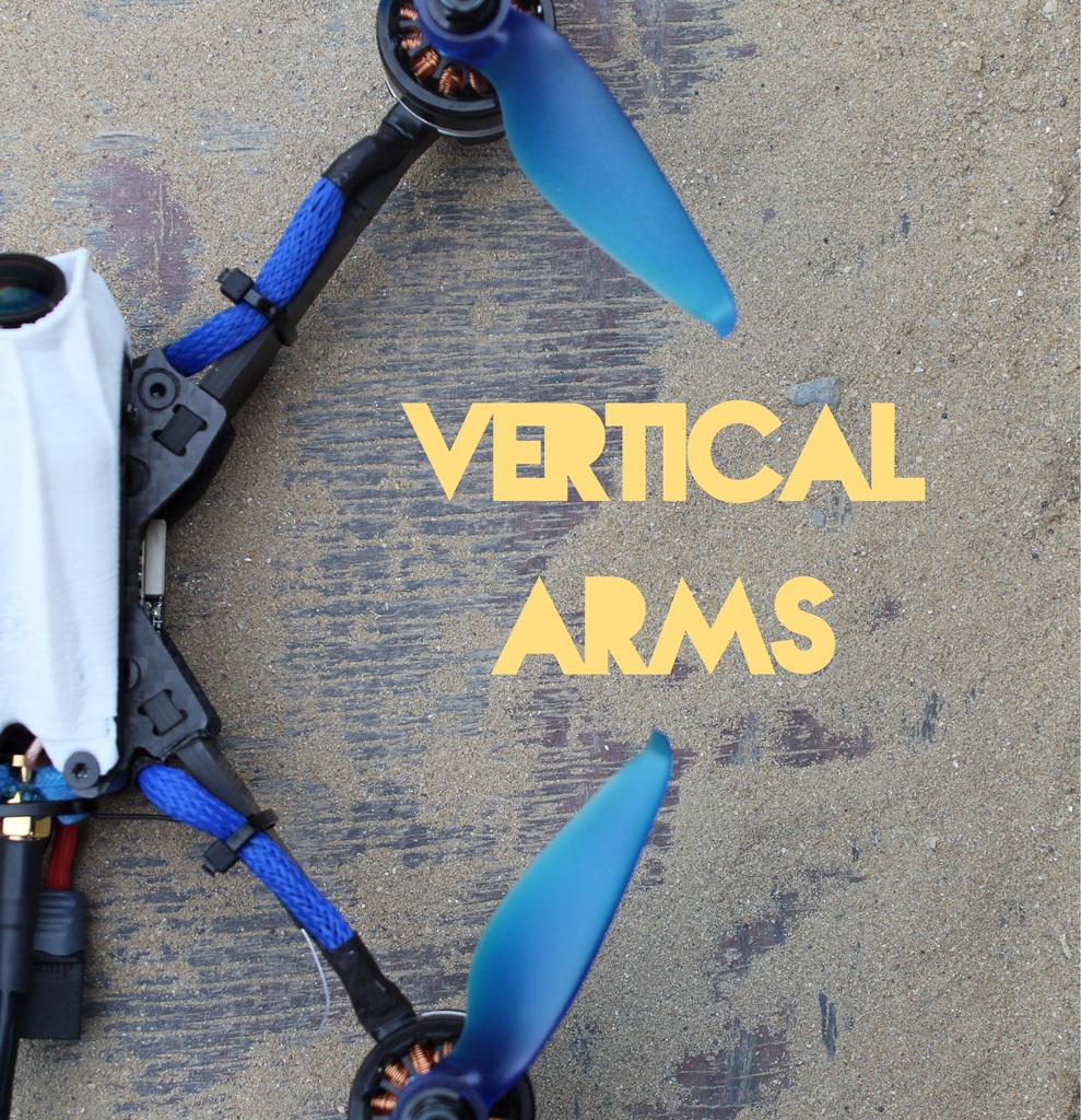 AeroX FPV Vertical Arm Quadcopter Drone 3D Parts