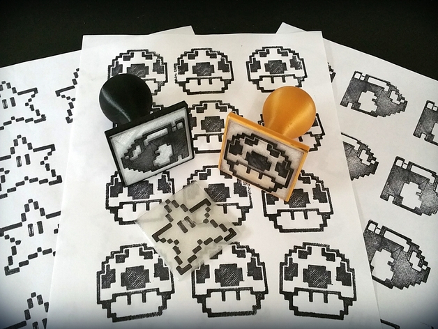 Geeky 8bit character Rubber Stamps