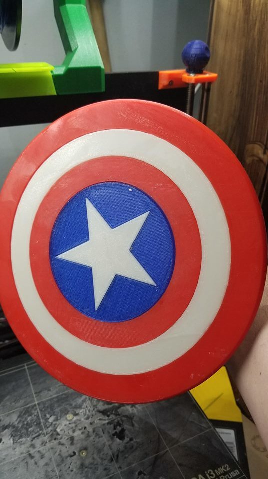 Captain America Shield Handle is attached with 6mmx3mm magnets