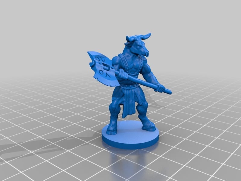 Minotaur with axe (with base)