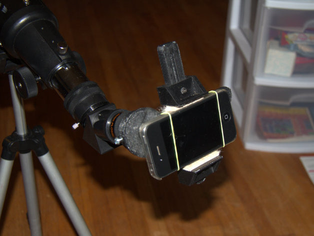 Adjustable phone holder for afocal projection astrophotography