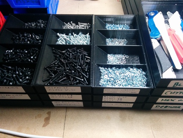 Stacking screw and tool boxes