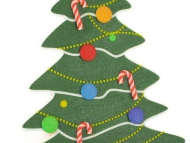 Flat decorative Christmas tree