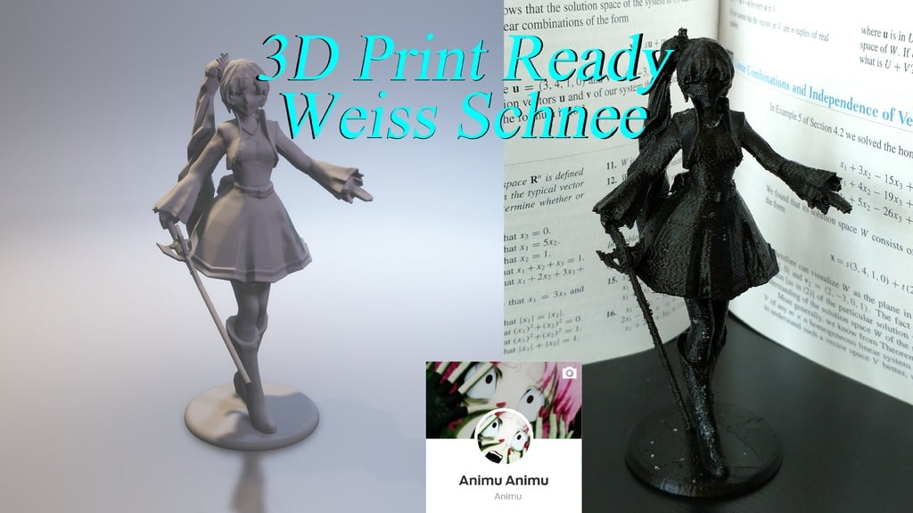 3D PRINT READY!! Weiss Schnee from RWBY