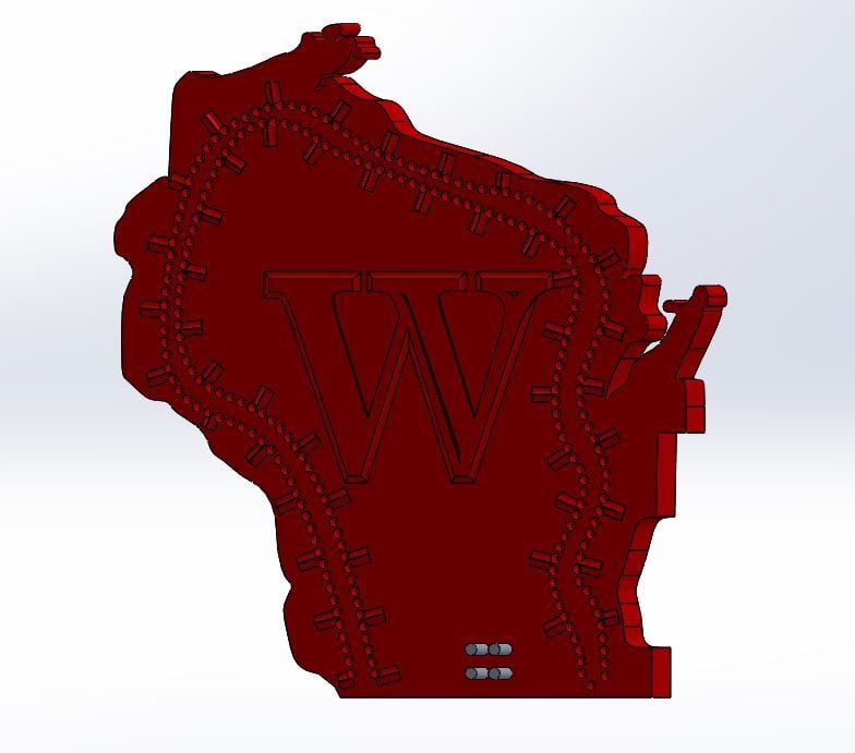 Wisconsin State Cribbage Board