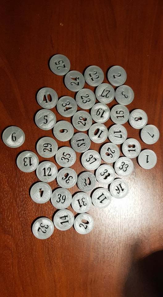 lottery coins numbered