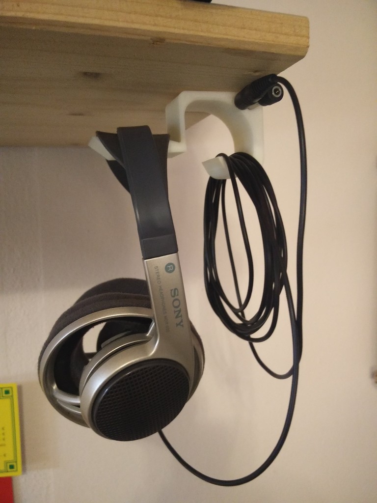 Headphone shelf hook 