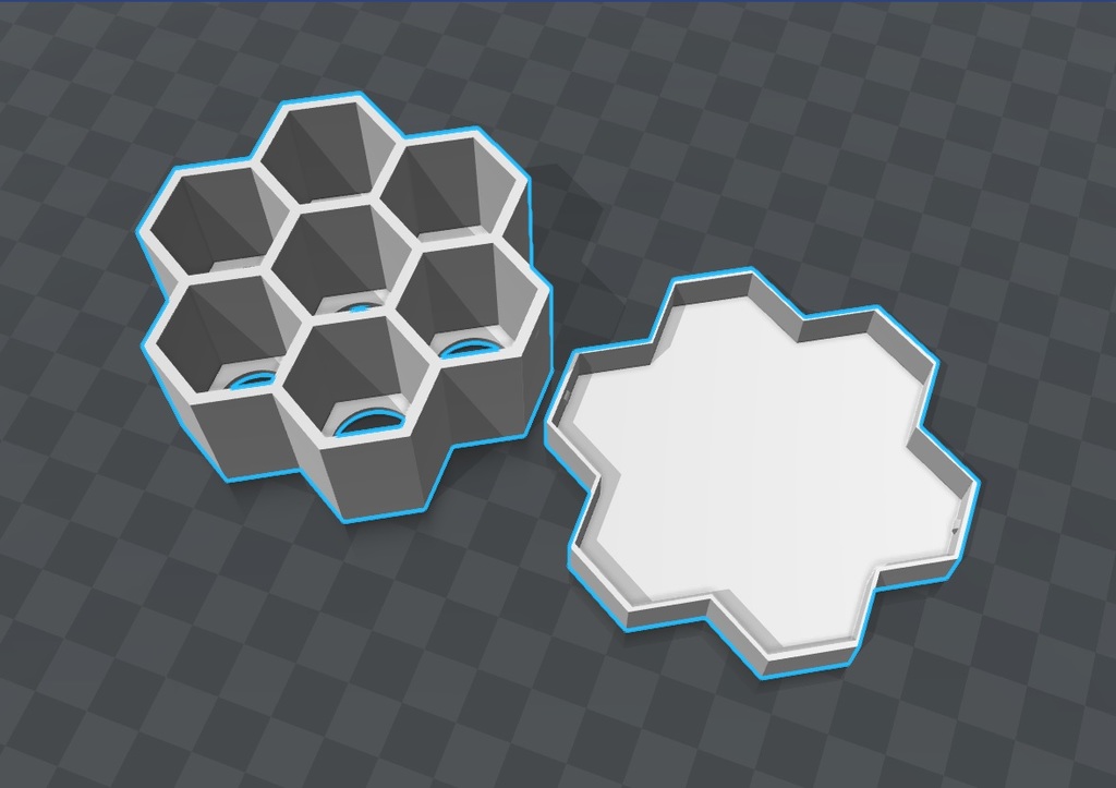 X-Wing Miniatures - Hexagonal token holder with lid