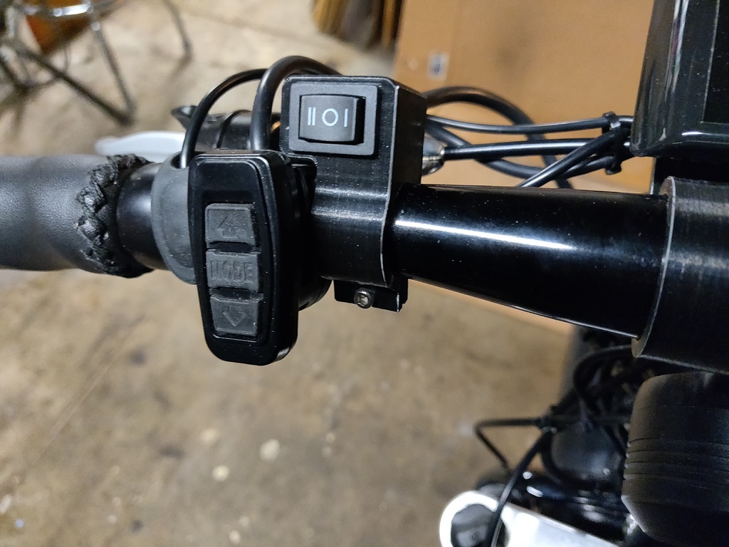 Rocker switch mount for bike handlebar
