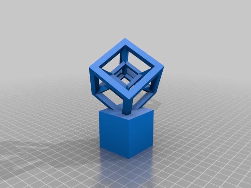Hypercube with Stand (Offset at 45 degree angles)