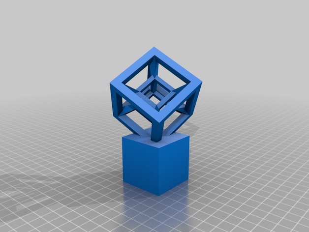 Hypercube with Stand (Offset at 45 degree angles)