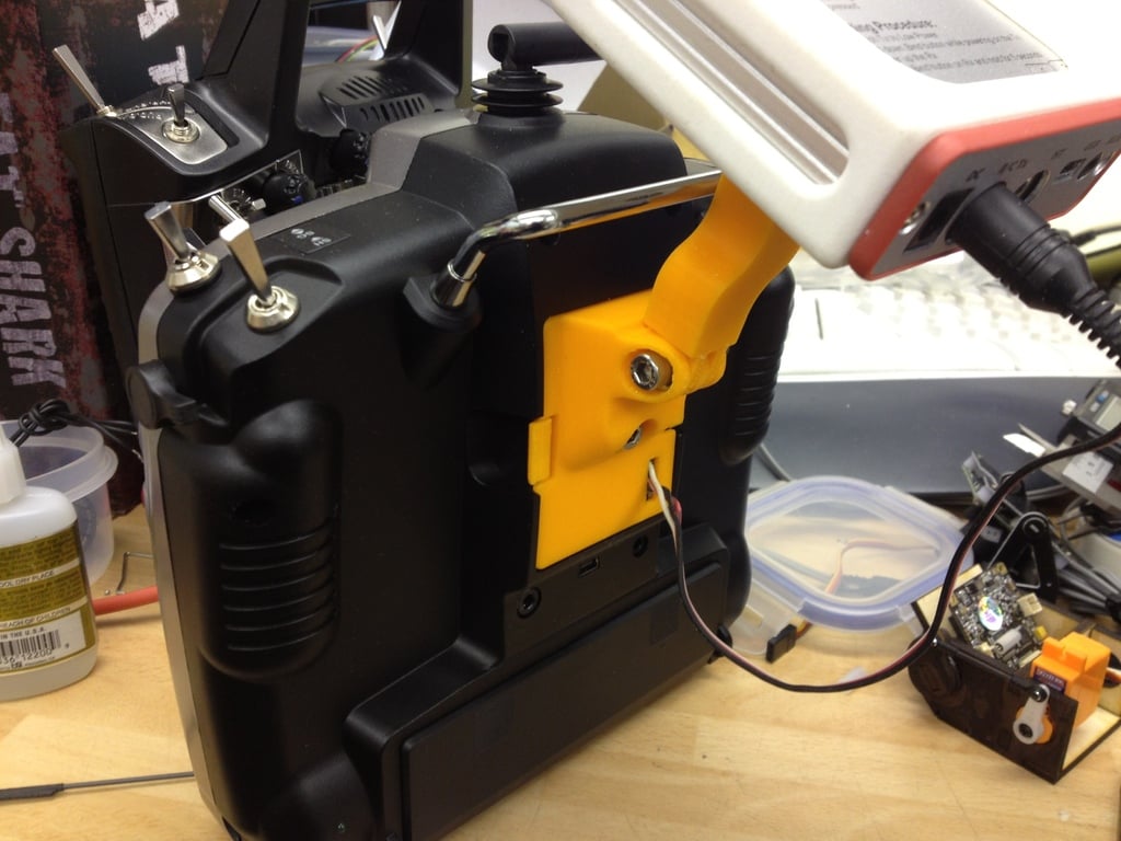 EzUHF TX holder with turnigy 9x module/JR module also fits Frsky Taranis