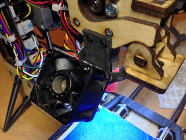 PrintrBot Simple LED & Fan mount for wooden direct drive extruder