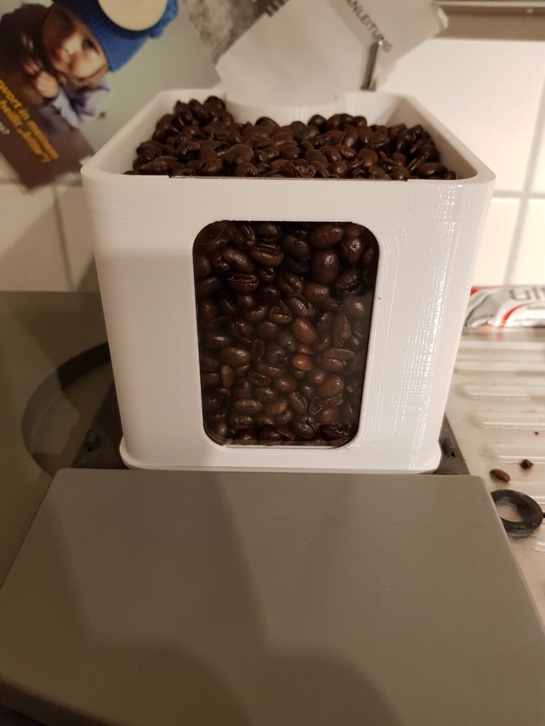 Coffee bean container extension for Jura