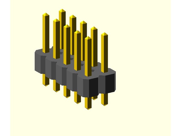 OpenSCAD Customizable Pin header 3D model