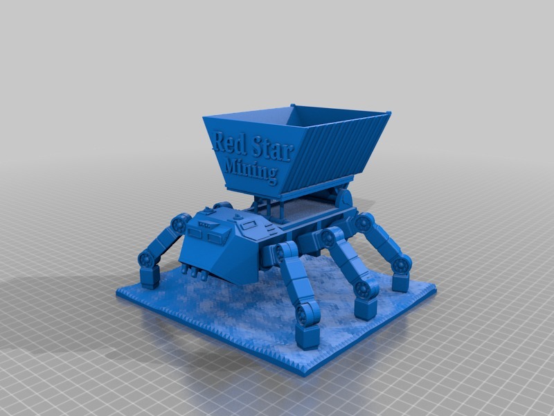 Ant with large open skip on tipper civilian  sci-fi walker