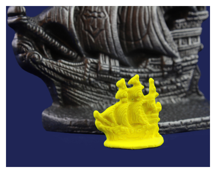 board game piece from 3d scan of cast steel ship
