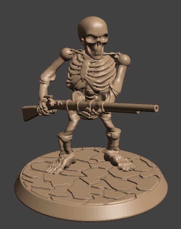 28mm Dwarf Skeleton Warrior with Musket
