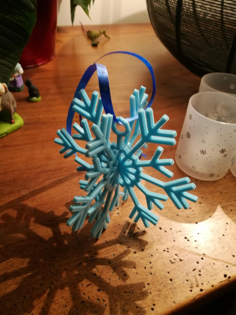 Snowflake pendant (3 dimensional) #BlocksCADSnowflake 