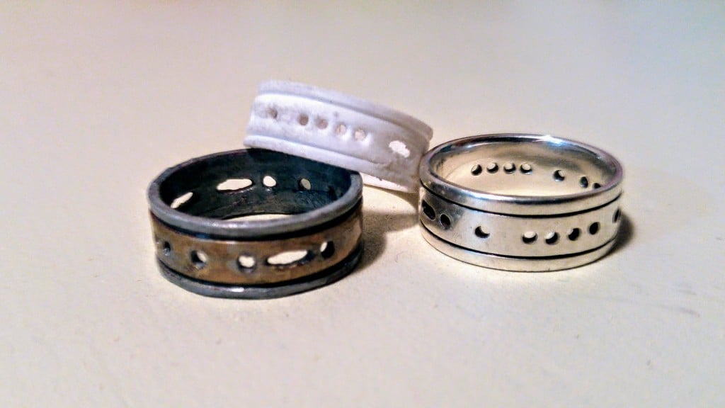 "Heather" Morse Code Wedding Ring