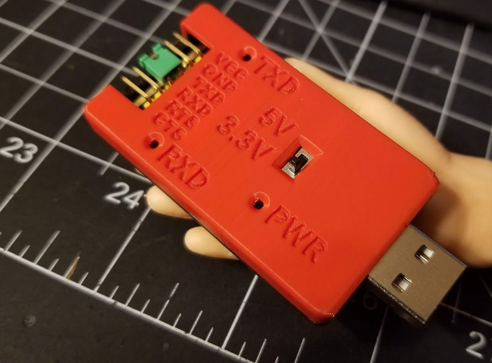 USB to FTDI Adapter Case - with pin labels